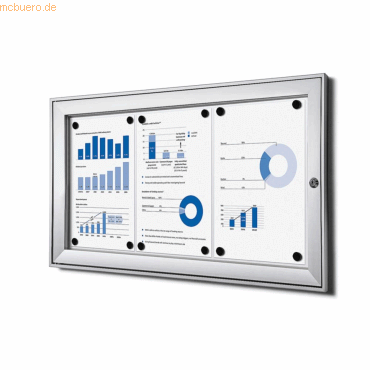 8595578316599 - SHOWDOWN Abschließbarer Schaukasten Magnetisch 741 (B) x 388 (H) cm Silber 3 x DIN A4 8595578316599 - SHOWDOWN Abschließbarer Schaukasten Magnetisch 741 (B) x 388 (H) cm Silber 3 x DIN A4