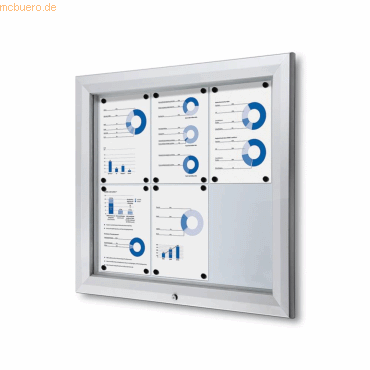 8595578316643 - Schaukasten T-Linie 6 x A4 Metallrückwand weiß silber magnetisch 8595578316643 Showdown Displays 8595578316643 - Schaukasten T-Linie 6 x A4 Metallrückwand weiß silber magnetisch 8595578316643 Showdown Displays