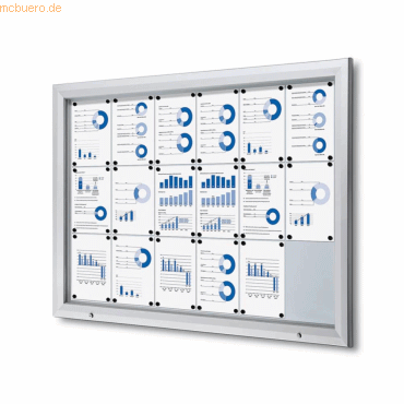 8595578316698 - Schaukasten T-Line 18 x A4 Metallrückwand weiß silber magnetisch 8595578316698 Showdown Displays 8595578316698 - Schaukasten T-Line 18 x A4 Metallrückwand weiß silber magnetisch 8595578316698 Showdown Displays