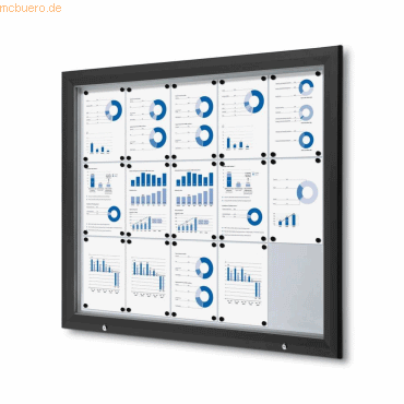 8595578321883 - Schaukasten Premium schwarz 15x DIN A4 8595578321883 Showdown Displays