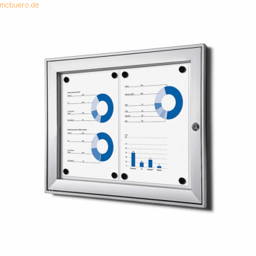 8595578346633 - SHOWDOWN Abschließbarer Schaukasten Magnetisch 521 (B) x 388 (H) cm Silber 2 x DIN A4 8595578346633 - SHOWDOWN Abschließbarer Schaukasten Magnetisch 521 (B) x 388 (H) cm Silber 2 x DIN A4