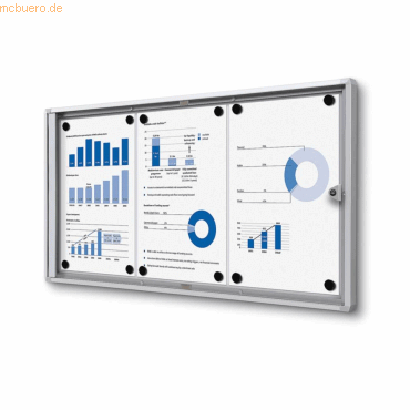 8595578357615 - SHOWDOWN Abschließbarer Schaukasten Magnetisch 711 (B) x 35 (H) cm Silber 3 x DIN A4 8595578357615 - SHOWDOWN Abschließbarer Schaukasten Magnetisch 711 (B) x 35 (H) cm Silber 3 x DIN A4