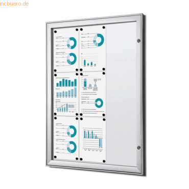8595578357721 - SHOWDOWN Abschließbarer Schaukasten Magnetisch 741 (B) x 1004 (H) cm Silber 9 x DIN A4 8595578357721 - SHOWDOWN Abschließbarer Schaukasten Magnetisch 741 (B) x 1004 (H) cm Silber 9 x DIN A4