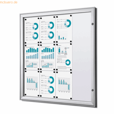 8595578357738 - SHOWDOWN Abschließbarer Schaukasten Magnetisch 969 (B) x 1004 (H) cm Silber 12 x DIN A4 8595578357738 - SHOWDOWN Abschließbarer Schaukasten Magnetisch 969 (B) x 1004 (H) cm Silber 12 x DIN A4