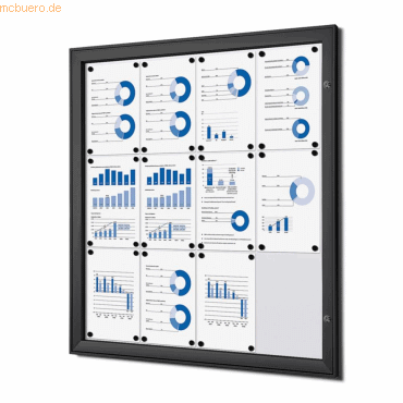 8596052051654 - SHOWDOWN Abschließbarer Schaukasten Magnetisch 961 (B) x 1004 (H) cm Schwarz 12 x DIN A4 8596052051654 - SHOWDOWN Abschließbarer Schaukasten Magnetisch 961 (B) x 1004 (H) cm Schwarz 12 x DIN A4