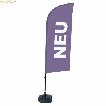 8596052143564 - SHOWDOWN Strandflagge Neu Windform Violett 330 x 89 cm Einzel Aluminium