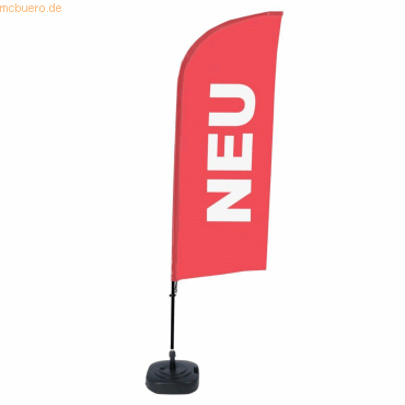 8596052143595 - SHOWDOWN Strandflagge Neu Windform Rot 330 x 89 cm Einzel Aluminium 8596052143595 - SHOWDOWN Strandflagge Neu Windform Rot 330 x 89 cm Einzel Aluminium