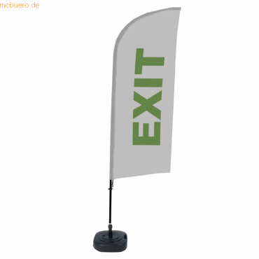 8596052143724 - SHOWDOWN Strandflagge Exit Windform Grau 330 x 89 cm Einzel Aluminium