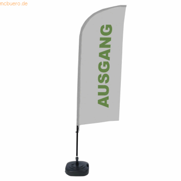 8596052143731 - SHOWDOWN Strandflagge Ausgang Windform Grau 330 x 89 cm Einzel Aluminium