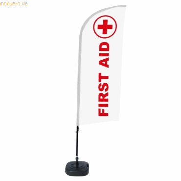 8596052143755 - Showdown Beachflag - Komplett-Set - First Aid Englisch - Weiß Rot Schwarz 8596052143755 - Showdown Beachflag - Komplett-Set - First Aid Englisch - Weiß Rot Schwarz