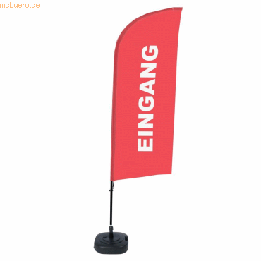 8596052143960 - SHOWDOWN Strandflagge Eingang Windform Rot 330 x 89 cm Einzel Aluminium
