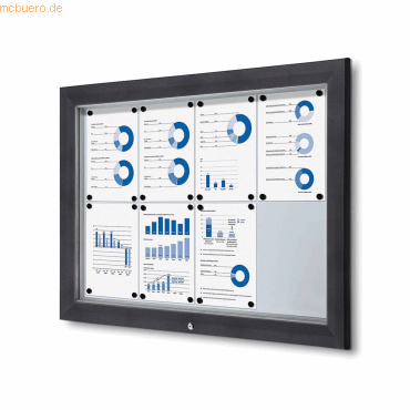 8596052163128 - Showdown Displays Schaukasten Premium für Außen - 8x DIN A4 - Grau 8596052163128 - Showdown Displays Schaukasten Premium für Außen - 8x DIN A4 - Grau