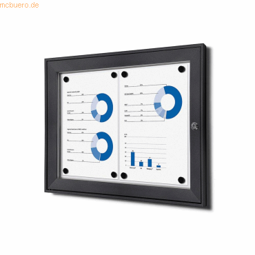 8596052163609 - Schaukasten grau 2x DIN A4 8596052163609 Showdown Displays
