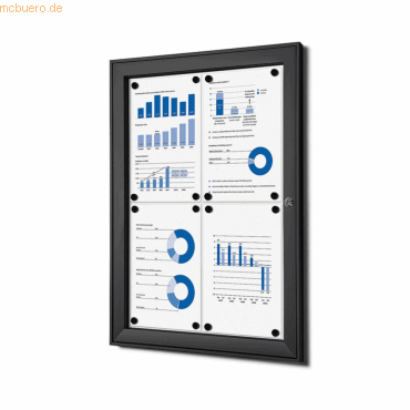 8596052163623 - Schaukasten grau 4x DIN A4 8596052163623 Showdown Displays