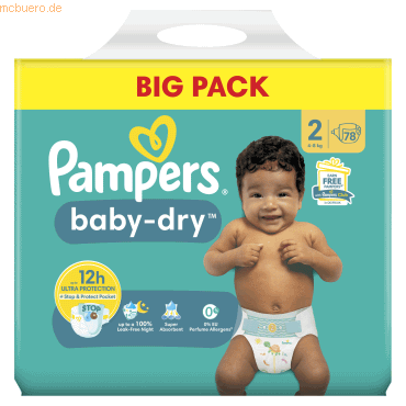 8700216263511 - Windeln baby-dry? BIG PACK Größe Gr2 (4-8 kg) für Neugeborene (0-3 Monate) 8700216263511 78 Stück 8700216263511 - Windeln baby-dry? BIG PACK Größe Gr2 (4-8 kg) für Neugeborene (0-3 Monate) 8700216263511 78 Stück