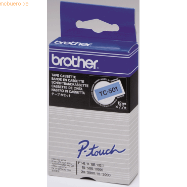 Brother Schriftbandkassette 12mm TC-501 blau/schwarz