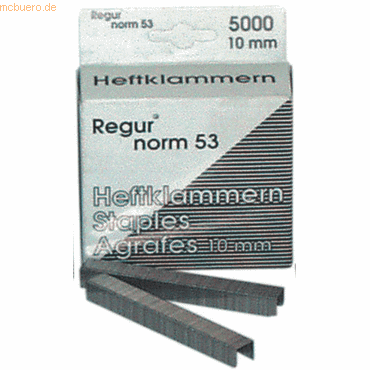 Regur Heftklammern für Tacker R-45 53/10 VE=5000 Stück