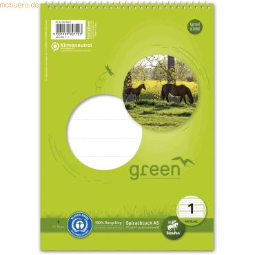 9001939827103 - Staufen Spiralblock green DIN A5 liniert ohne Rand 40 Blatt 70 g m² Lineatur 1 9001939827103 - Staufen Spiralblock green DIN A5 liniert ohne Rand 40 Blatt 70 g m² Lineatur 1