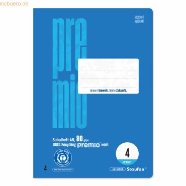 9001939837409 - Schulheft 040781004 Premio liniert A5 90g blau 9001939837409 Staufen 9001939837409 - Schulheft 040781004 Premio liniert A5 90g blau 9001939837409 Staufen
