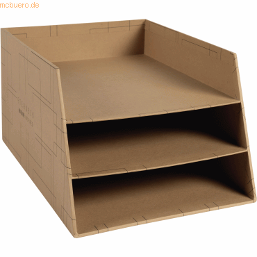9002493116849 - Eterneco Briefablage 3 Stufen 13447D DIN A4+ Pappkarton Braun 290 x 350 mm