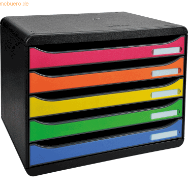 9002493423534 - Schubladenbox BIG-BOX PLUS HORIZON QUER A4+ 5 halboffene Schübe mit Auszugsstopp Griffmulde & Etikettenhalter Etiketten Blauer Engel harlekin 9002493423534 - Schubladenbox BIG-BOX PLUS HORIZON QUER A4+ 5 halboffene Schübe mit Auszugsstopp Griffmulde & Etikettenhalter Etiketten Blauer Engel harlekin