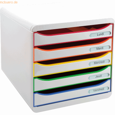 9002493424098 - Schubladenbox Big-Box Plus 309913D weiß bunt 5 Schubladen geschlossen 9002493424098 Exacompta 9002493424098 - Schubladenbox Big-Box Plus 309913D weiß bunt 5 Schubladen geschlossen 9002493424098 Exacompta