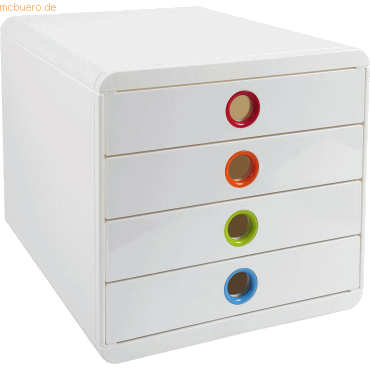 9002493424272 - Schubladenbox Pop-Box 314398D weiß bunt 4 Schubladen geschlossen 9002493424272 Exacompta