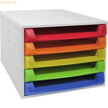 9002493424395 - Schubladenbox mit 5 Schubladen The Box Kunststoff Farbig sortiert 284 x 387 x 218 cm
