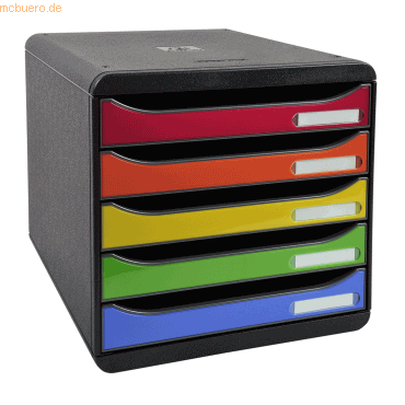 9002493424425 - Schubladenbox BIG-BOX PLUS A4+ 5 halboffene Schübe mit Auszugsstopp Griffmulde & Etikettenhalter Etiketten Blauer Engel Kunststoff harlekin 9002493424425 - Schubladenbox BIG-BOX PLUS A4+ 5 halboffene Schübe mit Auszugsstopp Griffmulde & Etikettenhalter Etiketten Blauer Engel Kunststoff harlekin