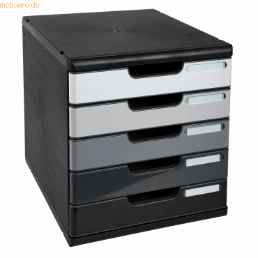 9002493424623 - Schubladenbox mit 5 Schubladen Big Box Kunststoff Schwarz Grau 288 x 35 x 32 cm 9002493424623 - Schubladenbox mit 5 Schubladen Big Box Kunststoff Schwarz Grau 288 x 35 x 32 cm
