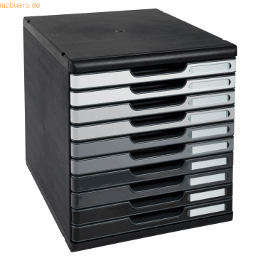 9002493424630 - Schubladenbox mit 10 Schubladen Big Box Kunststoff Schwarz Grau 288 x 35 x 32 cm 9002493424630 - Schubladenbox mit 10 Schubladen Big Box Kunststoff Schwarz Grau 288 x 35 x 32 cm