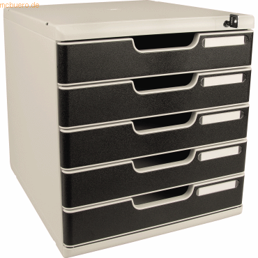 9002493424715 - Schubladenbox MODULO Format A4+ 5 abschließbare Schübe geschlossen Griffmulde & Etikettenhalter 2 Schlüssel Kunststoff grau 9002493424715 - Schubladenbox MODULO Format A4+ 5 abschließbare Schübe geschlossen Griffmulde & Etikettenhalter 2 Schlüssel Kunststoff grau