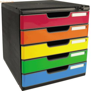 9002493424739 - Schubladenbox MODULO Format A4+ 5 abschließbare Schübe geschlossen Griffmulde & Etikettenhalter 2 Schlüssel Blauer Engel Kunststoff harlekin 9002493424739 - Schubladenbox MODULO Format A4+ 5 abschließbare Schübe geschlossen Griffmulde & Etikettenhalter 2 Schlüssel Blauer Engel Kunststoff harlekin