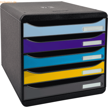 9002494309424 - Schubladenbox BEE BLUE Big Box A4+ 5 mehrfarbige & halboffene Schubladen mit Auszugstopp Griffmulde & Etikettenhalter Blauer Engel 9002494309424 - Schubladenbox BEE BLUE Big Box A4+ 5 mehrfarbige & halboffene Schubladen mit Auszugstopp Griffmulde & Etikettenhalter Blauer Engel