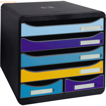 9002494312424 - Schubladenbox BEE BLUE Big Box Maxi 4 Schübe für Format A4 A4+ & 2 längliche Schübe Auszugstopp & Griffmulde Recycling-Kunststoff schwarz 9002494312424 - Schubladenbox BEE BLUE Big Box Maxi 4 Schübe für Format A4 A4+ & 2 längliche Schübe Auszugstopp & Griffmulde Recycling-Kunststoff schwarz