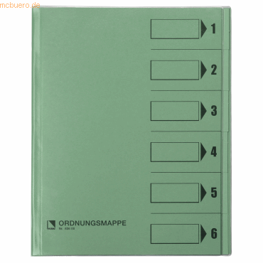 9003261580404 - Reyher - Ordnungsmappe din A4 250g m² Farbe grün 6 Fächer din A4 250g m² Farbe grün 6 Fächer