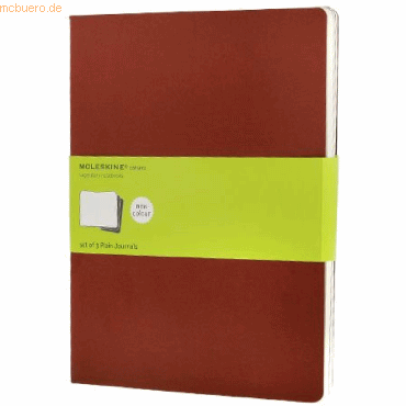 Moleskine Notizheft Cahier XL 19x25cm VE=3 Stück blanko preiselbeerrot