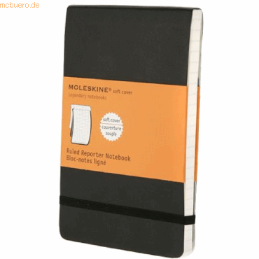 Moleskine Notizblock Reporter Pocket A6 9x14cm liniert Softcover schwa