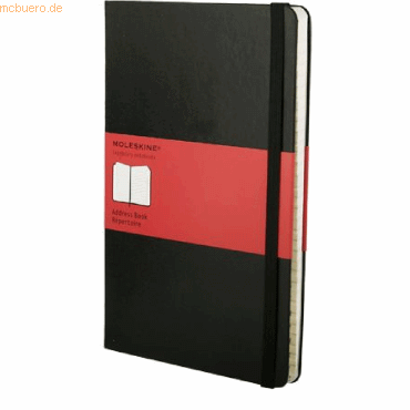 Moleskine Adressbuch Large A5 liniert mit Register Hardcover schwarz