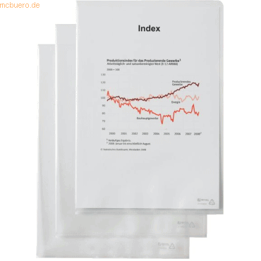 4013702000151 - Sichthüllen 21770090 A4 glasklar glatt oben & rechts offen 012mm 4013702000151 50 Stück