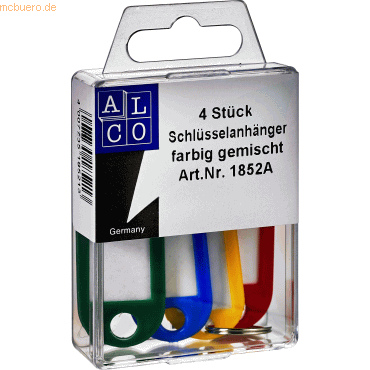 4007735185213 - 10 x Schlüsselanhänger VE=4 Stück farbig sortiert