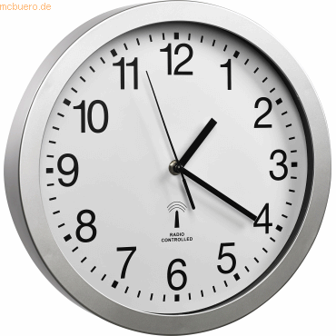 4007735001940 - Funkwanduhr 30cm silber 4007735001940 - Funkwanduhr 30cm silber