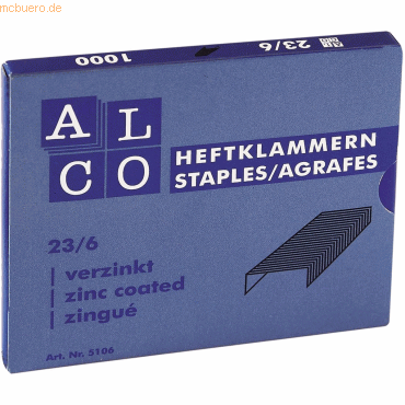 4007735051068 - Heftklammern 5106 23 6 verzinkt Heftleistung 30 Blatt max 10