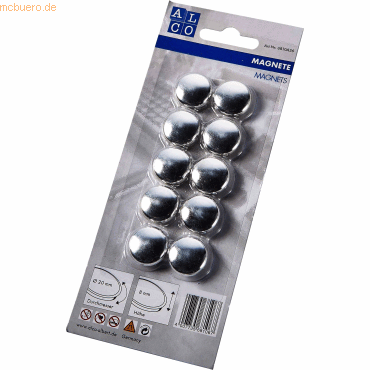 4007735681067 - Haftmagnet Metall Kunststoff 20mm silber VE=10 Stück