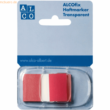 4007735682521 - 20 x Haftmarker Alcofix 43x25mm rot Kunststoffspender VE=50 Stück