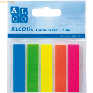 4007735068349 - 20 x Haftmarker Alcofix 50x12mm VE=5 Farben je 25 Stück