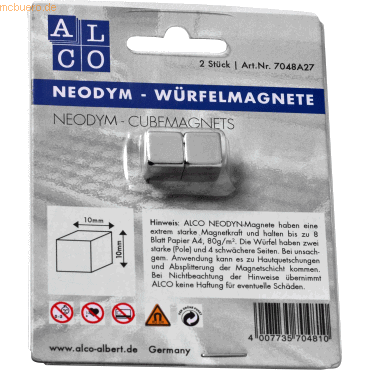 4007735704810 - 10 x Würfelmagnet Neodym aus Neodym (Nd) 10x10x10mm silber VE=2 S 4007735704810 - 10 x Würfelmagnet Neodym aus Neodym (Nd) 10x10x10mm silber VE=2 S