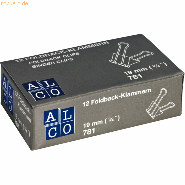 4007735781132 - Foldbackklammer Metall vernickelt 19mm gelb VE=12 Stück