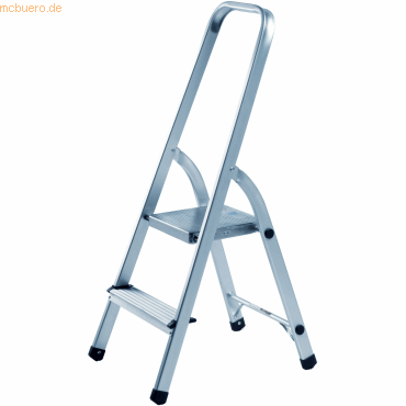 4007735088910 - Haushaltsleiter aus Aluminium 2-stufig Höhe 104cm silber