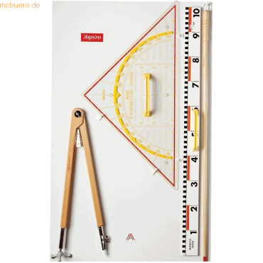 Aristo Wandtafelgeräte-Set 1981W 4 Zeichenutensilien und Kunststofftaf